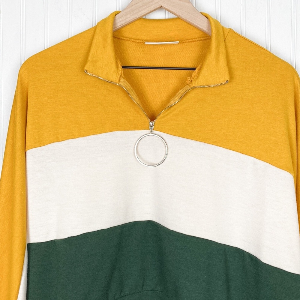 IVOIRE Colorblock Cropped Pull Over - Picture 2 of 8
